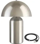 tectake Kleine Retro-Tischlampe Kade, dimmbar Nickel Matt