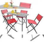 VCM Gartenm&ouml;bel-Set Sumila Rot H. 79 x B. 110 x T. 55 cm