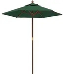 vidaXL Sonnenschirm mit Holzmast Gr&uuml;n 196x231 cm