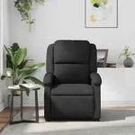 vidaXL Massagesessel Schwarz Echtleder
