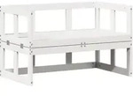 vidaXL 2-in-1 Gartensofa Verl&auml;ngerbar Wei&szlig; Massivholz Kiefer