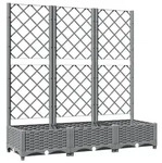 vidaXL Pflanzk&uuml;bel mit Rankgitter Hellgrau 120x40x121,5 cm PP