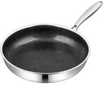 Morleos Bratpfanne 24 cm 2 Liter Antihaft Wabenstruktur Edelstahl Pfanne Gas