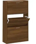 vidaXL Schuhschrank Braun Eichen-Optik 63x24x103 cm Holzwerkstoff