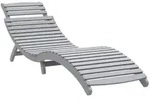 vidaXL Sonnenliege Grau 184x55x64 cm Massivholz Akazie