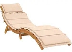 vidaXL Sonnenliege mit Auflage Beige Massivholz Akazie