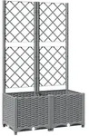 vidaXL Pflanzk&uuml;bel mit Rankgitter Hellgrau 80x40x136 cm PP