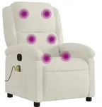 vidaXL Massagesessel Creme Samt