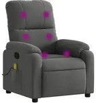 vidaXL Massagesessel Dunkelgrau Mikrofasergewebe