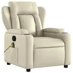 vidaXL Massagesessel Creme Kunstleder