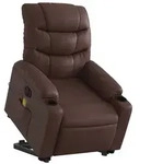 vidaXL Massagesessel mit Aufstehhilfe Elektrisch Braun Kunstleder