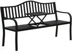 Outsunny - Gartenbank - 150L x 58,5B x 90H cm - schwarz