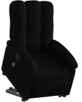vidaXL Elektrischer Massagesessel mit Aufstehhilfe Schwarz Stoff