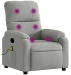 vidaXL Massagesessel Hellgrau Mikrofasergewebe