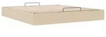 vidaXL Ottoman-Bett ohne Matratze Creme 180x200 cm Stoff