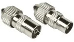 Hama Koax Set 2 Pz - Metall Stecker/Buchse, voll geschirmt