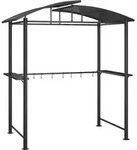 vidaXL Grillpavillon mit Seitenregalen Anthrazit 210x114x230 cm Stahl