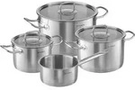 KLAMER Topf-Set 4-tlig. mit Glasdeckel, Induktion, extra dicke Wand- und Bodenst&auml;rke