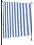 vidaXL Au&szlig;enrollo Blau und Wei&szlig; 200x270 cm Stoff und Stahl