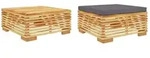 vidaXL 2-tlg. Garten-Lounge-Set Massivholz Teak
