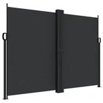 vidaXL Seitenmarkise Ausziehbar Schwarz 180x1200 cm