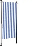 vidaXL Au&szlig;enrollo Blau und Wei&szlig; 120x270 cm Stoff und Stahl