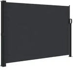 vidaXL Schwarze einziehbare Seitenmarkise 140 x 500 cm, Modell Ventura Pure