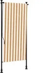 vidaXL Au&szlig;enrollo Orange und Wei&szlig; 100x270 cm Stoff und Stahl