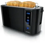 Arendo Toaster, Edelstahl, mit Br&ouml;tchenaufsatz, Display & Touch,...