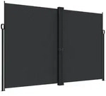 vidaXL Seitenmarkise Ausziehbar Schwarz 220x1000 cm