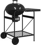 vidaXL Grillwagen mit Haube Schwarz 96x72x113 cm Metall