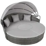 tectake Rattan Sonneninsel Santorin Grau