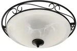 Licht-Erlebnisse Rustikale Deckenlampe Schwarz Metall Echtglas &Oslash;47cm E27