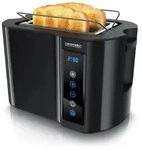 Arendo Toaster, Edelstahl, mit Br&ouml;tchenaufsatz, Display & Touch,...