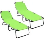 vidaXL Klappliegen 2 Stk. Tragbar Gr&uuml;n 600D Oxford-Gewebe