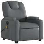 vidaXL Massagesessel Elektrisch Grau Kunstleder