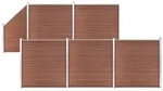 vidaXL WPC Zaun-Set 5 Quadrate + 1 Schr&auml;ge 965x186 cm Braun