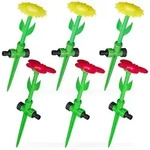 Relaxdays Sprinkler Blume, 6er Set, Spritzblume Garten, Rasensprenger Kinder, mit