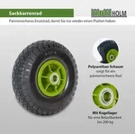 Baumarktplus Sackkarrenrad PU-Rad 260x85 mm 3.00-4 60 mm versetzte Nabe &Oslash; 20 mm