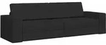 vidaXL Schlafsofa 200cm Schwarz Stoff