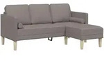vidaXL Sofa Set mit Kissen Taupe Polyester
