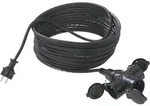 BACHMANN Extension 3G1,5mm2, 3x, H07RN-F Gummi/Neopren 3fach, schwarz, 10 m