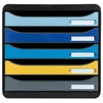 Exacompta 3094202D BEE BLUE, Schubladenbox mit 5 Schubf&auml;chern BIG BOX PLUS -...