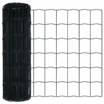 vidaXL Eurozaun Grau 0,4 x 10 m PVC-beschichtetes Eisen