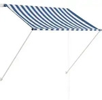vidaXL Einziehbare Markise 150&times;150 cm Blau und Wei&szlig;
