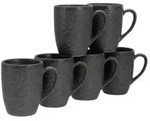 CreaTable Schiefer Schwarz Kaffeebecher 6-tlg Steinzeug