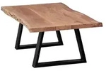 FineBuy Couchtisch GAYA Massivholz Akazie 115 x 60 cm Baumstamm Wohnzimmertisch