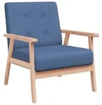 vidaXL Sessel Blau Stoff