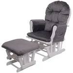 Mendler Relaxsessel HWC-C76, Schaukelstuhl Sessel Schwingstuhl mit Hocker ~...