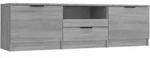 vidaXL TV-Schrank Grau Sonoma 140x35x40 cm Holzwerkstoff